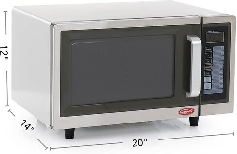 General Foodservice Commercial Microwave with 10 Power Digital Touch Pad Control, Countertop 120V/1000W, 1 cu.ft., Stainless Steel in Saudi Arabia
