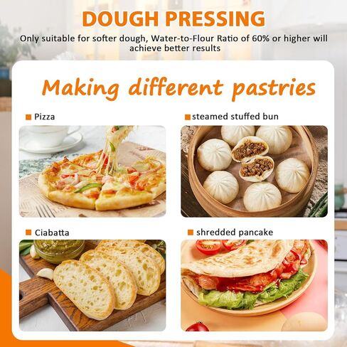 ماكينة ضغط عجينة البيتزا من الفولاذ المقاوم للصدأ مقاس 8.7 بوصة، ماكينة ضغط معجنات الخبز اليدوية للاستخدام المنزلي والتجاري، آلة تشكيل البيتزا قابلة للتعديل للارتفاع لصنع فطائر اليد، قشور البيتزا، سياباتا in Kuwait