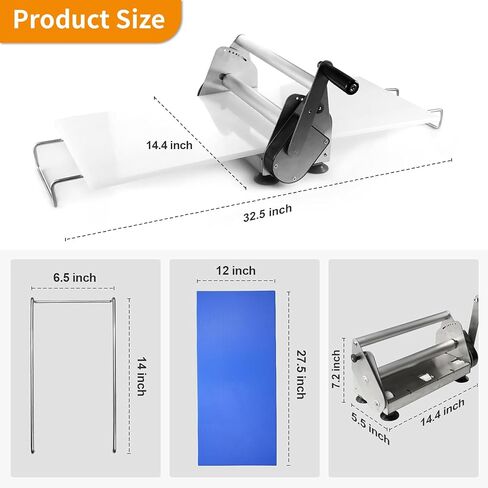 ماكينة فرد العجين المطورة للمنزل، ماكينة فرد العجين القابلة للطي، ماكينة لف العجين اليدوية بسمك قابل للتعديل ولوحتين للضغط in Kuwait