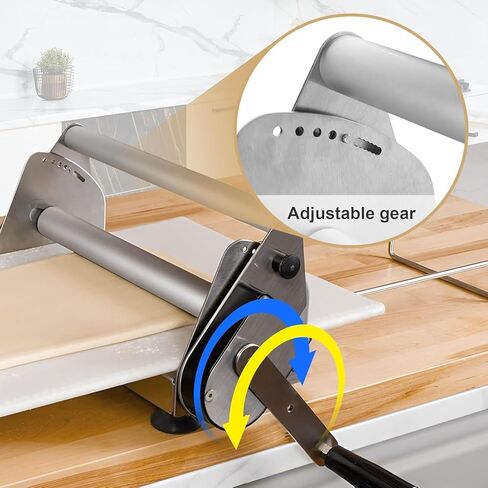 ماكينة فرد العجين المطورة للمنزل، ماكينة فرد العجين القابلة للطي، ماكينة لف العجين اليدوية بسمك قابل للتعديل ولوحتين للضغط in Kuwait