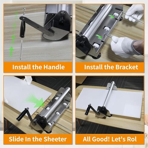 ماكينة فرد العجين المطورة للمنزل، ماكينة فرد العجين القابلة للطي، ماكينة لف العجين اليدوية بسمك قابل للتعديل ولوحتين للضغط in Kuwait