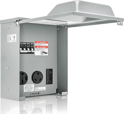 Temporary Power Outlet Panel, 20, 30 and 50-Amp Receptacle, RV Electrical Outlet Panel with 20A, 30A, 50A Circuit Breaker, 20A GFCI, ETL Listed (50 Amp+30 Amp+20 Amp+20 Amp TR GFCI) in Saudi Arabia