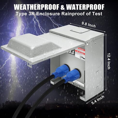 Temporary Power Outlet Panel, 20, 30 and 50-Amp Receptacle, RV Electrical Outlet Panel with 20A, 30A, 50A Circuit Breaker, 20A GFCI, ETL Listed (50 Amp+30 Amp+20 Amp+20 Amp TR GFCI) in Saudi Arabia