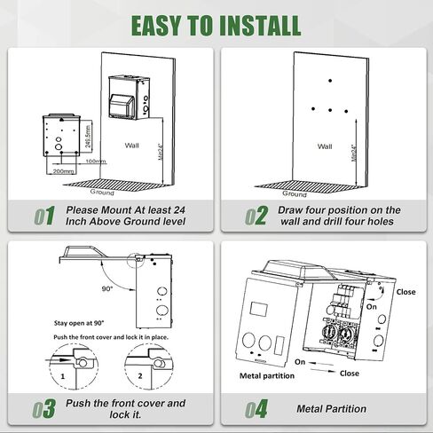 Temporary Power Outlet Panel, 20, 30 and 50-Amp Receptacle, RV Electrical Outlet Panel with 20A, 30A, 50A Circuit Breaker, 20A GFCI, ETL Listed (50 Amp+30 Amp+20 Amp+20 Amp TR GFCI) in Saudi Arabia
