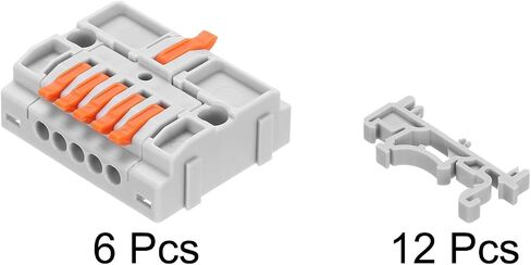 MECCANIXITY 4 قطع Din Rail Press كتل طرفية سريعة DIY موصلات أسلاك الربط (1 في 5 خارج) 32A كتل طرفية لدائرة كابل الأسلاك المضمنة 28-12AWG in Saudi Arabia