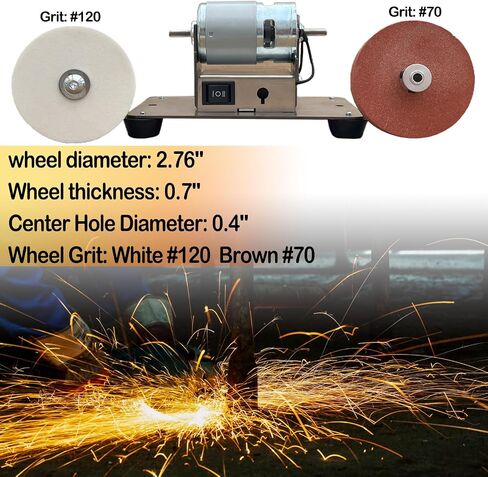 100W Bench Grinder 7 Speed Adjustable Table Top Grinder Polisher Bench Grinding Tool for Sharpening and Polishing 3Inch Wheels(Double sander set) in Kuwait