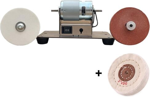 100W Bench Grinder 7 Speed Adjustable Table Top Grinder Polisher Bench Grinding Tool for Sharpening and Polishing 3Inch Wheels(Double sander set) in Kuwait