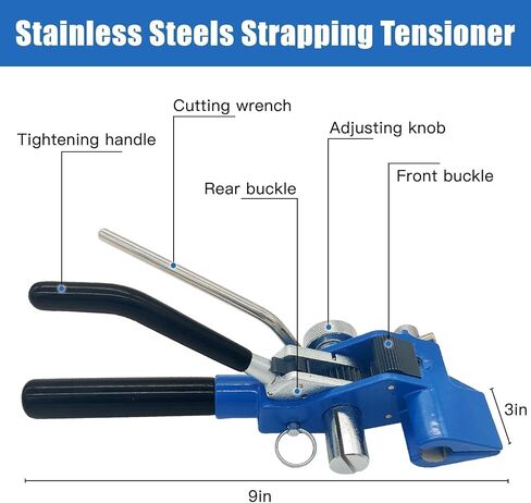 Banding Strapping Kit with Strapping Tensioner Tool, 100 Ft Length 304 Stainless Steel Banding, 100 Metal Seals, Pair of Cut-Resistant Gloves, Complete Packaging Strapping Solution in Saudi Arabia