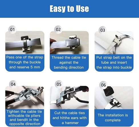 Banding Strapping Kit with Strapping Tensioner Tool, 100 Ft Length 304 Stainless Steel Banding, 100 Metal Seals, Pair of Cut-Resistant Gloves, Complete Packaging Strapping Solution in Saudi Arabia