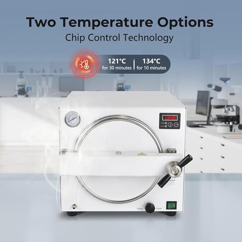 معدات مختبر آلة البخار ذات درجة الحرارة العالية والضغط العالي STE 18L 900W مع إطار من الفولاذ المقاوم للصدأ 304، 121 درجة مئوية/134 درجة مئوية ودرجتي حرارة للاختيار in Kuwait