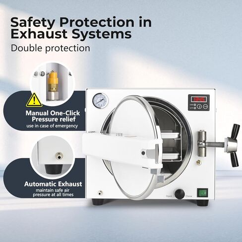 معدات مختبر آلة البخار ذات درجة الحرارة العالية والضغط العالي STE 18L 900W مع إطار من الفولاذ المقاوم للصدأ 304، 121 درجة مئوية/134 درجة مئوية ودرجتي حرارة للاختيار in Kuwait