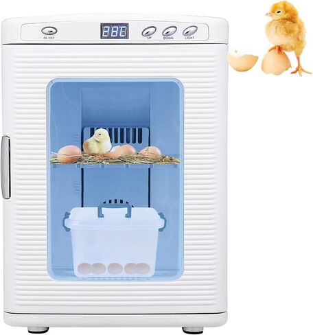 25 L Incubator, Portable Reptile Science Laboratory Incubator, Temperature Controlled 10°C-60°C for Small Reptiles, Cooling and Heating Digital Incubator, Incubator 12V/110V（White） in Saudi Arabia