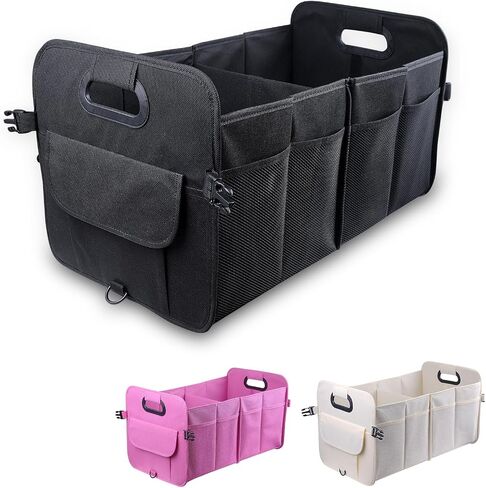 The Boys Trunk Organizer for Car - Large-Capacity Car Organizer, Foldable Trunk organizer for SUVs & Sedans, Sturdy Car Organization for Car Accessories, Tools, Sundries,3 Compartments (Beige) in Saudi Arabia