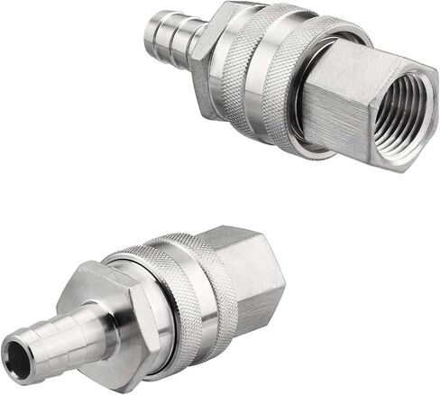 FERRODAY Stainless Steel Quick Disconnect Set 1/2 NPT Female Disconnect 1/2" Barb Brewing Quick Disconnect For Wort Pumps for Wort Chiller Connectors for Ball Valve Hose Fitting & O-rings in Kuwait