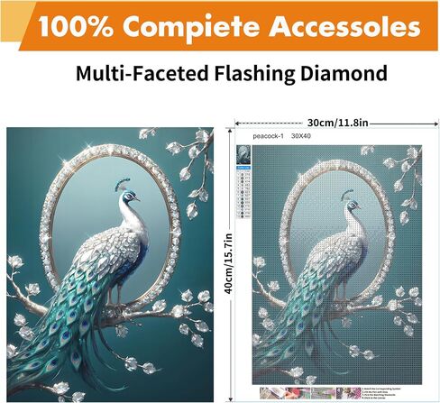 Yeadiffy Diamond Art Painting Kits for Adults Diamond Art Kits for Adults Beginners,5D Translucent Gems Diamond Painting,DIY Full Drill Diamond Painting Gem Art and Crafts 12x16inch (Glass Flower) in Saudi Arabia
