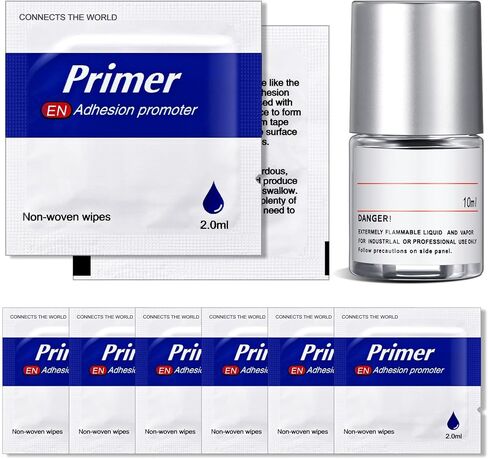 Nuanchu Primer Adhesion Promoter (2ml 8 Pcs Wipes + 10ml 1 Bottle) High Performance Adhesion Promoter for Plastic Metal Surface, Double Tape Primer Increase for Automotive Molding Tape for Surface in Saudi Arabia