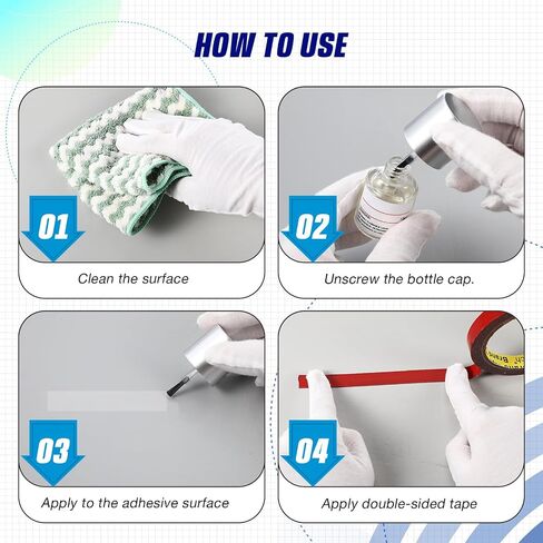 Nuanchu Primer Adhesion Promoter (2ml 8 Pcs Wipes + 10ml 1 Bottle) High Performance Adhesion Promoter for Plastic Metal Surface, Double Tape Primer Increase for Automotive Molding Tape for Surface in Saudi Arabia