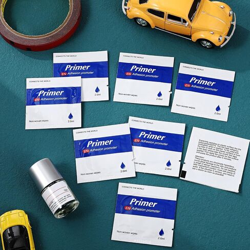 Nuanchu Primer Adhesion Promoter (2ml 8 Pcs Wipes + 10ml 1 Bottle) High Performance Adhesion Promoter for Plastic Metal Surface, Double Tape Primer Increase for Automotive Molding Tape for Surface in Saudi Arabia