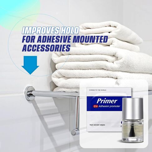 Nuanchu Primer Adhesion Promoter (2ml 8 Pcs Wipes + 10ml 1 Bottle) High Performance Adhesion Promoter for Plastic Metal Surface, Double Tape Primer Increase for Automotive Molding Tape for Surface in Saudi Arabia
