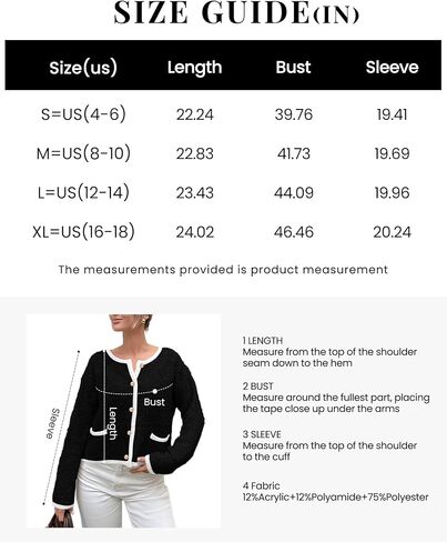 Okiwam Women's Cardigan Sweaters 2024 Trendy Button Down Cardigan Crewneck Contrast Colors Fall Outerwear Clothes in Kuwait
