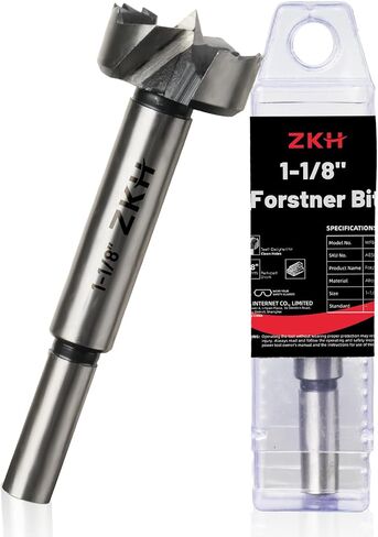 ZKH 3/8 Inch Forstner Drill Bit, Carbide Tipped Forstner Bit with Centering Point for Smooth, Flat, Burr-Free Holes, Ideal for Hard Wood, Soft Wood, Veneered Plywood, Plastic in Saudi Arabia