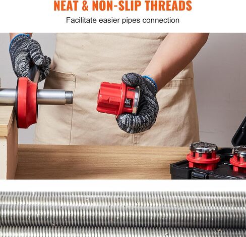 VEVOR Ratchet Pipe Threader Kit, 1/2" NPT, 3/4" NPT, 1" NPT Manual Ratcheting Pipe Threader, Portable Pipe Threading Tool Set with 3PCS NPT Dies, Storage Case for Galvanized Aluminum Iron Copper Pipes in Saudi Arabia