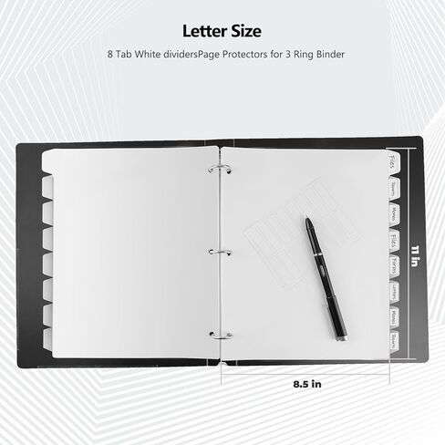 16 قطعة/2 مجموعة من 3 فواصل حلقات، 16 قطعة من فواصل المجلدات مع علامات التبويب، فواصل مجلدات الصفحات البيضاء، واقيات الورق البلاستيكية، فواصل الفهرس لمنظمات الملفات، 3 فواصل للثقب in Kuwait