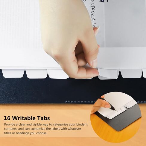 16 قطعة/2 مجموعة من 3 فواصل حلقات، 16 قطعة من فواصل المجلدات مع علامات التبويب، فواصل مجلدات الصفحات البيضاء، واقيات الورق البلاستيكية، فواصل الفهرس لمنظمات الملفات، 3 فواصل للثقب in Kuwait
