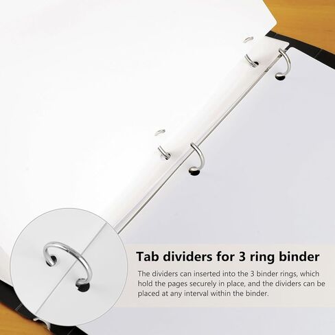 16 قطعة/2 مجموعة من 3 فواصل حلقات، 16 قطعة من فواصل المجلدات مع علامات التبويب، فواصل مجلدات الصفحات البيضاء، واقيات الورق البلاستيكية، فواصل الفهرس لمنظمات الملفات، 3 فواصل للثقب in Kuwait