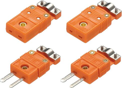 MECCANIXITY Mini N Type Thermocouple Wire Connectors Male Female Plug Adapter High Temperature 220°C(428°F) with Fixing Clamp for Thermocouple Sensor in Saudi Arabia