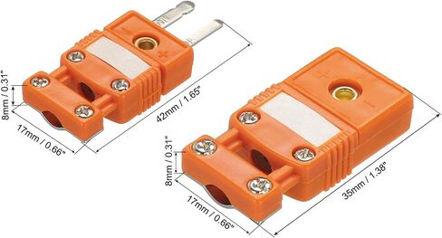 MECCANIXITY Mini N Type Thermocouple Wire Connectors Male Female Plug Adapter High Temperature 220°C(428°F) with Fixing Clamp for Thermocouple Sensor in Saudi Arabia