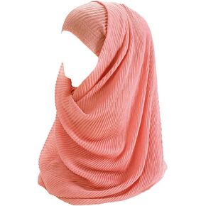 Premium Cotton Pleated Hijab for Muslim Women, Maxi Head Scarf Shawl Wrap Lightweight