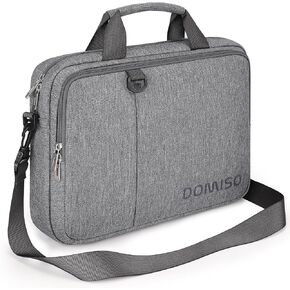 DOMISO 17.3 inch Laptop Bag Business Briefcase Water-resistant Notebook Messenger Shoulder Bag for 17.3" Macbook Pro 17/MSI GS73VR Stealth Pro/Lenovo IdeaPad/ASUS ROG/HP Envy,Brown