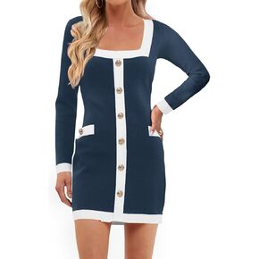 Cicy Bell Womens Sweater Mini Dress Long Sleeve Knitted Bodycon Elegant Business Formal Dresses