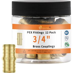 Pex Fittings 3/4 Inch, 12 PCS 3/4" Pex Coupling, No Lead Brass, 3/4 Inch Pex Fittings For Pex Pipe