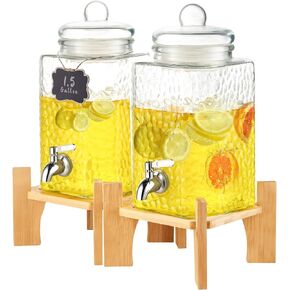 VEVOR Commercial Beverage Dispenser, 4 Tanks 10 L / 10.6 QT Per Tank Juice Dispenser, 430W Stainless Steel Ice Tea Drink Machine with 45°F-54°F Cooling Temperature, for Cold Drink Restaurant Bar Party