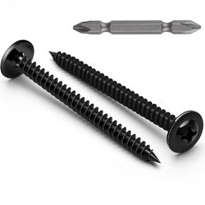160Pcs #8 x 1 Inch Wood Screws Phillips Modified Truss Head 410 Stainless Steel Black Zinc Plated,Self Tapping Metal Screws