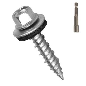Metal Roofing Screws#10 × 1 Inch, 300Pcs Zinc Plated Hex Head Metal Roof Screws with Rubber Washers for Metal and Corrugated Roofing Panels (Hex Socket Included)