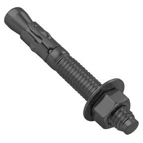10Pcs 3/8x4 Inch Standard Fasteners for Heavy-Duty Black Wedge Anchors for Cement and Concrete