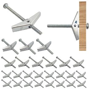 SonKu 26pcs Toggle Bolts, 1/4", 3/16", 1/8" Butterfly Wall Anchors, Heavy Duty Toggle Bolts for Drywall, Hollow Walls,Plasterboard, and Compartment Walls