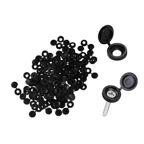 Screw Caps Covers Hinged Screw Covers Caps Black Screw Heads Caps for Protection Crew Caps Snap Washer Covers Flip Tops 100pcs