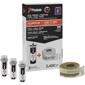 Paslode 1-7/8in x .099in 0 Degree Aluminum Screw Shank Coil Fencing Nails and Fuel
