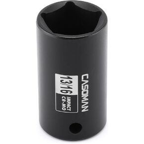 CASOMAN 3/8" Drive 13/16" 5-Point Impact Grade Utility Socket, CR-MO, Removes and Installs Penta Nuts and Bolts