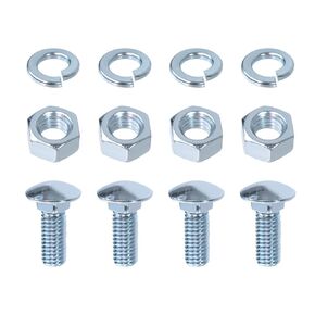 Front Rear Bumper Bolts Kit Capped Round Head Compatible with Ford 7/16-14x1-1/4 (4 Set); Long Carriage Bolts, Hex Nuts, and Lock Washers