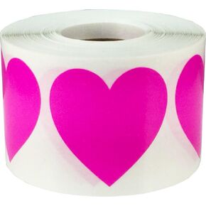 White Heart Stickers Valentine's Day Crafting Scrapbooking 1.5 Inch 500 Adhesive Stickers