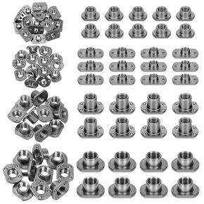 Glarks 15Pcs Weld Nuts, M6 Tab Base UNC Carbon Steel Machine Screw T-Nuts 2 Projection for Furniture Vehicles Caster Industry Machine