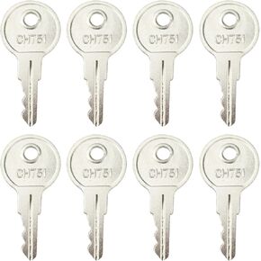 CH751 Key Universal Keys Replacement for RV Compartments Campers Storage Cabinets Door Lock T-Handles Tool Boxes Pickup Shells (Pack of 8)