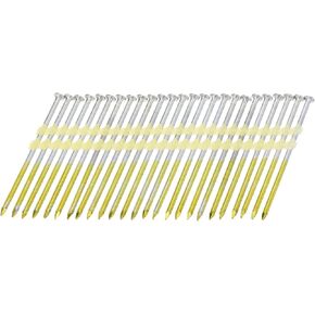 uxcell 500Pcs 21 Degree 0.131" x 3-1/2" Framing Nails, Galvanized Carbon Steel Plastic Collated Nails for Furniture/Constructions, Color Zinc