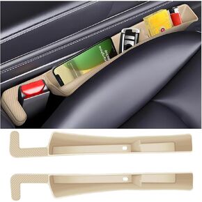 2PCS Car Seat Gap Filler, Multifunctional Automotive Seat Gap Organizer Between Seat and Console, Vehicle Interior Storage Organizer Accessories, Universal for RV, SUV, Truck (Black)