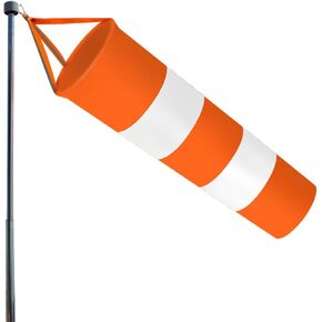 Shudyear Wind Socks for Outside Heavy Duty,Wind Direction Indicators for Outdoors Airport Farm & Park,Good Reflective Effect Thickened Waterproof (Orange White) 30"
